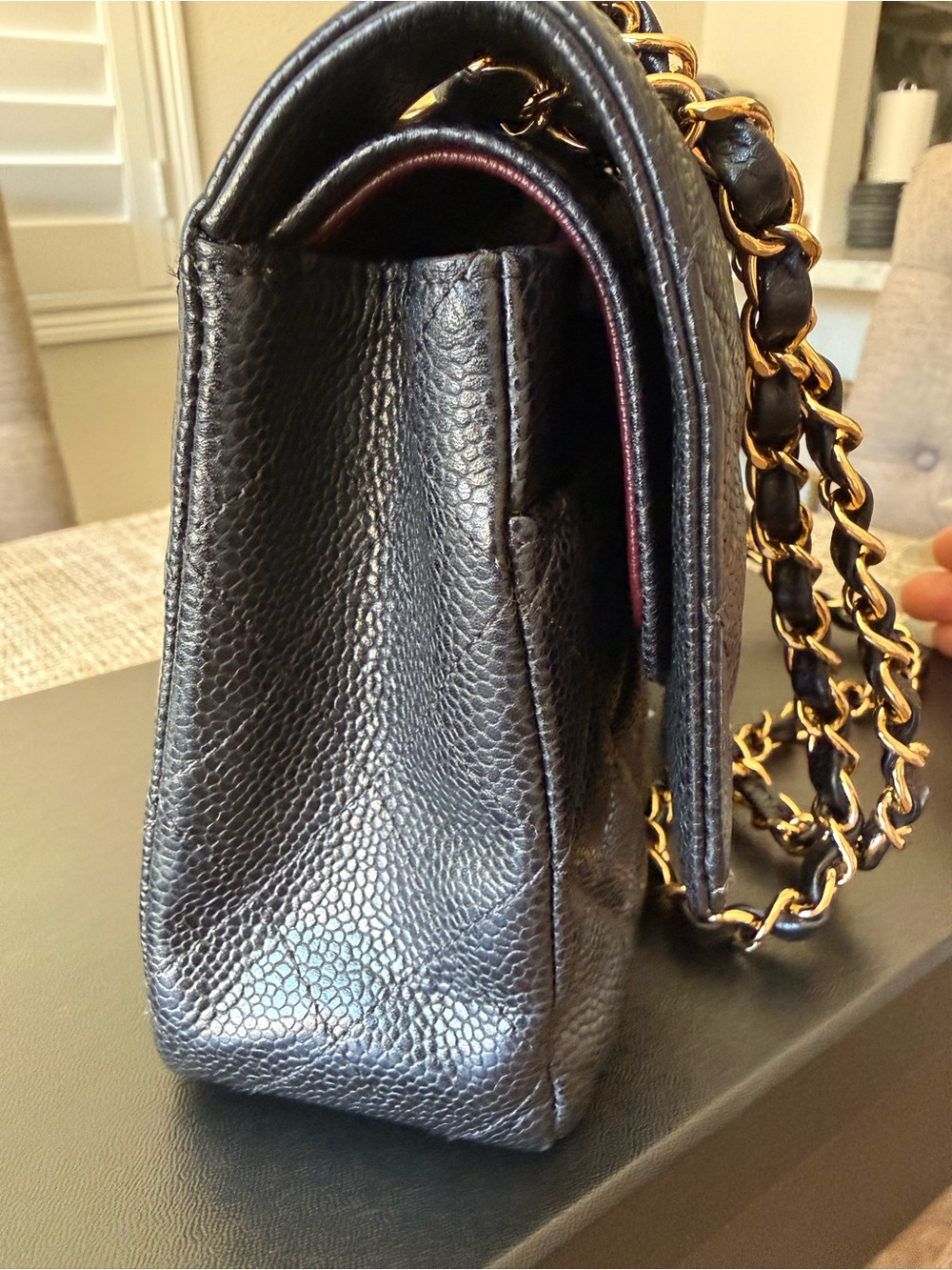 CHANEL Black Quilted Medium Caviar Shoulder Bag with Gold CC Hardware - Picture 5 of 14